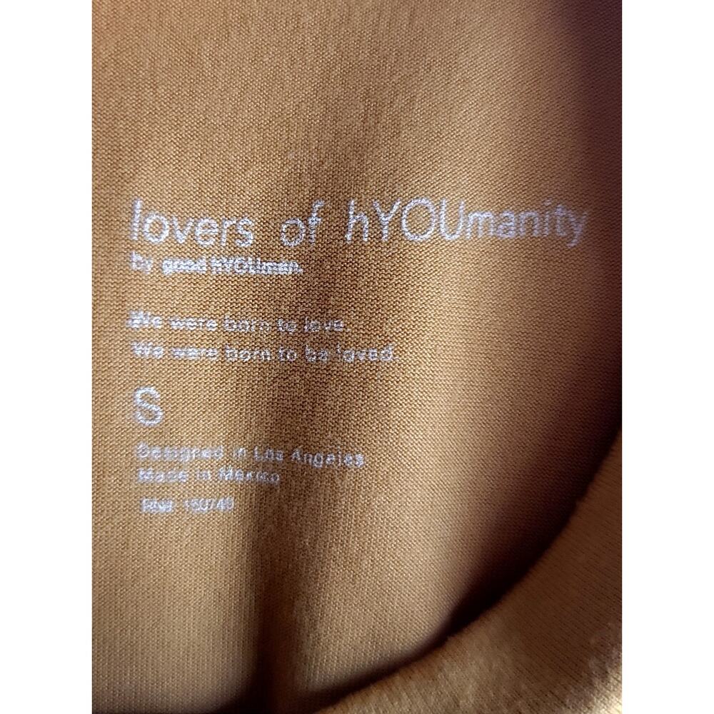 NWT Lovers of hYOUmanity Raise Them Kind Mustard Crop Muscle Tank Top Size Small - Picture 8 of 13